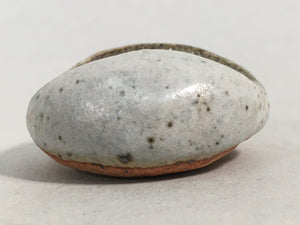 Japanese Ceramic Chopstick Rest Holder Vtg Pottery Round Gray Green CR197