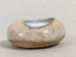 Japanese Ceramic Chopstick Rest Holder Vtg Pottery Round Gray Green CR199