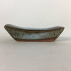 Japanese Ceramic Chopstick Rest Holder Vtg Rectangle White Brown Hashioki CR228