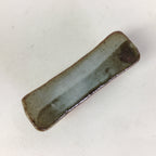 Japanese Ceramic Chopstick Rest Holder Vtg Rectangle White Brown Hashioki CR229