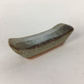 Japanese Ceramic Chopstick Rest Holder Vtg Rectangle White Brown Hashioki CR229
