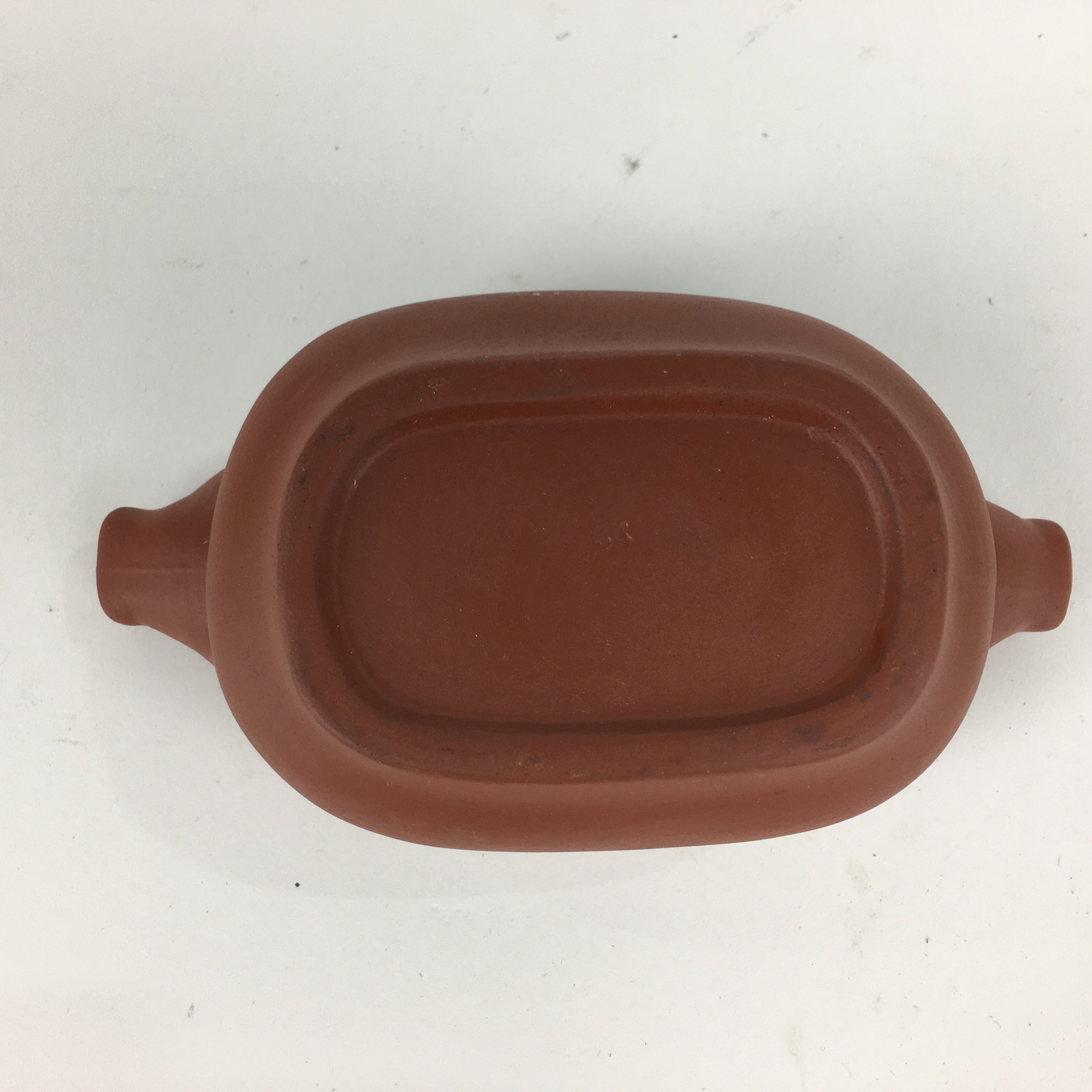 Japanese Ceramic Container Vtg Pottery Cow Tokoname ware Oval Red Clay PP793