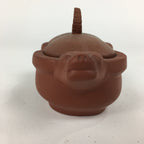 Japanese Ceramic Container Vtg Pottery Cow Tokoname ware Oval Red Clay PP793