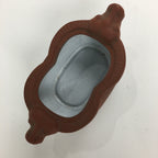 Japanese Ceramic Container Vtg Pottery Cow Tokoname ware Oval Red Clay PP793