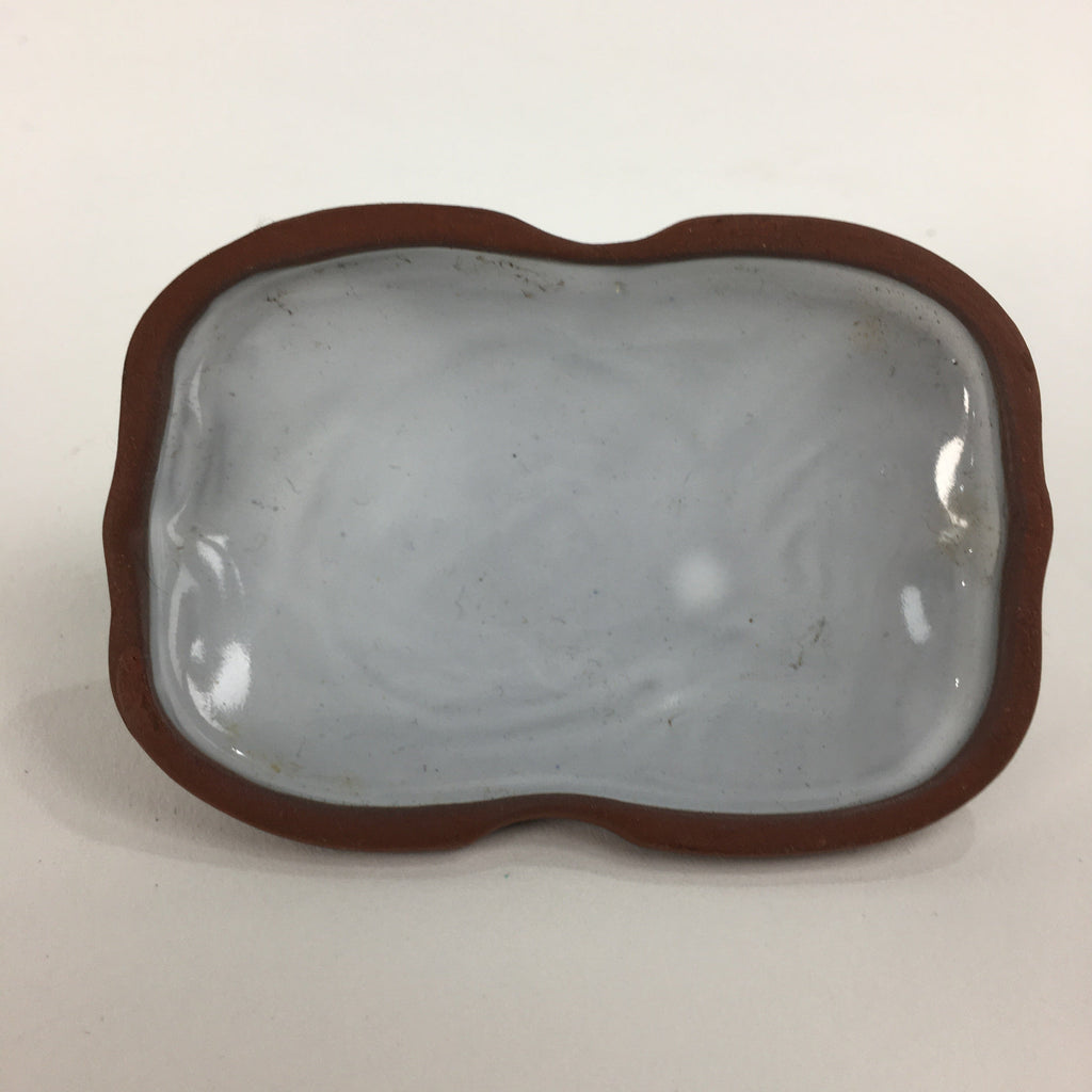 Japanese Ceramic Container Vtg Pottery Cow Tokoname ware Oval Red Clay PP793