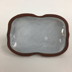 Japanese Ceramic Container Vtg Pottery Cow Tokoname ware Oval Red Clay PP793