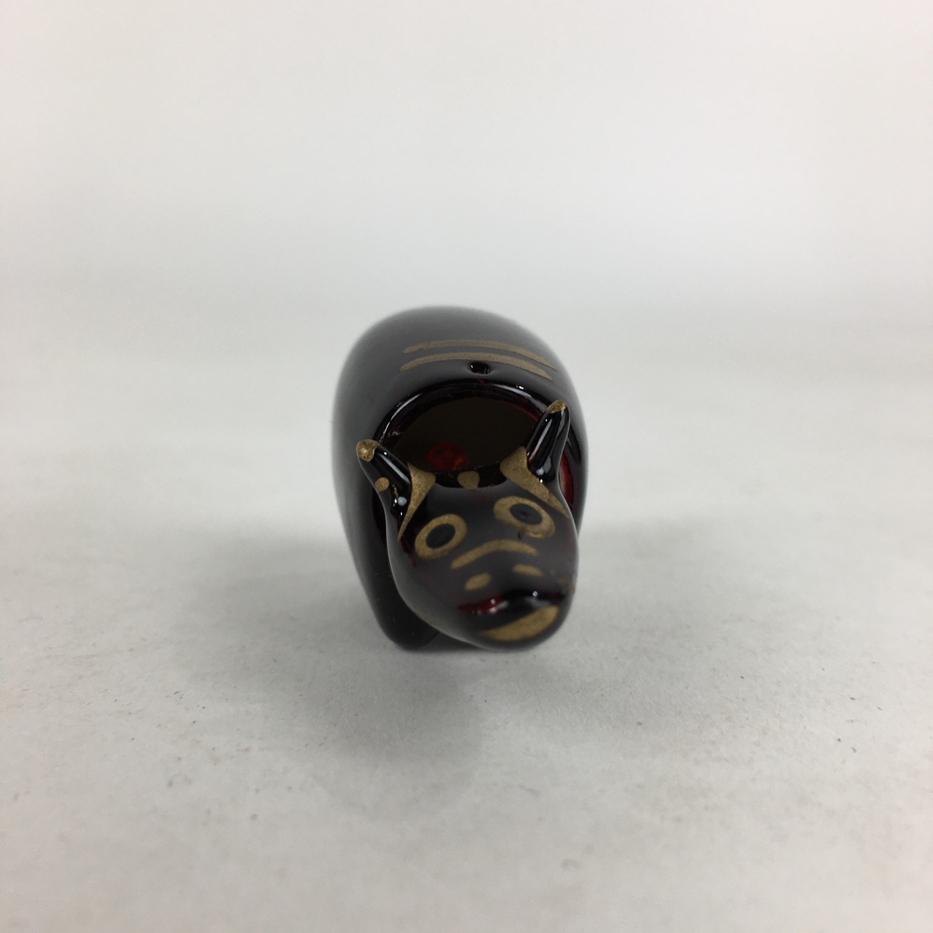 Japanese Ceramic Cow Akabeko Doll Figurine Vtg Lucky Charm Fukushima JK297