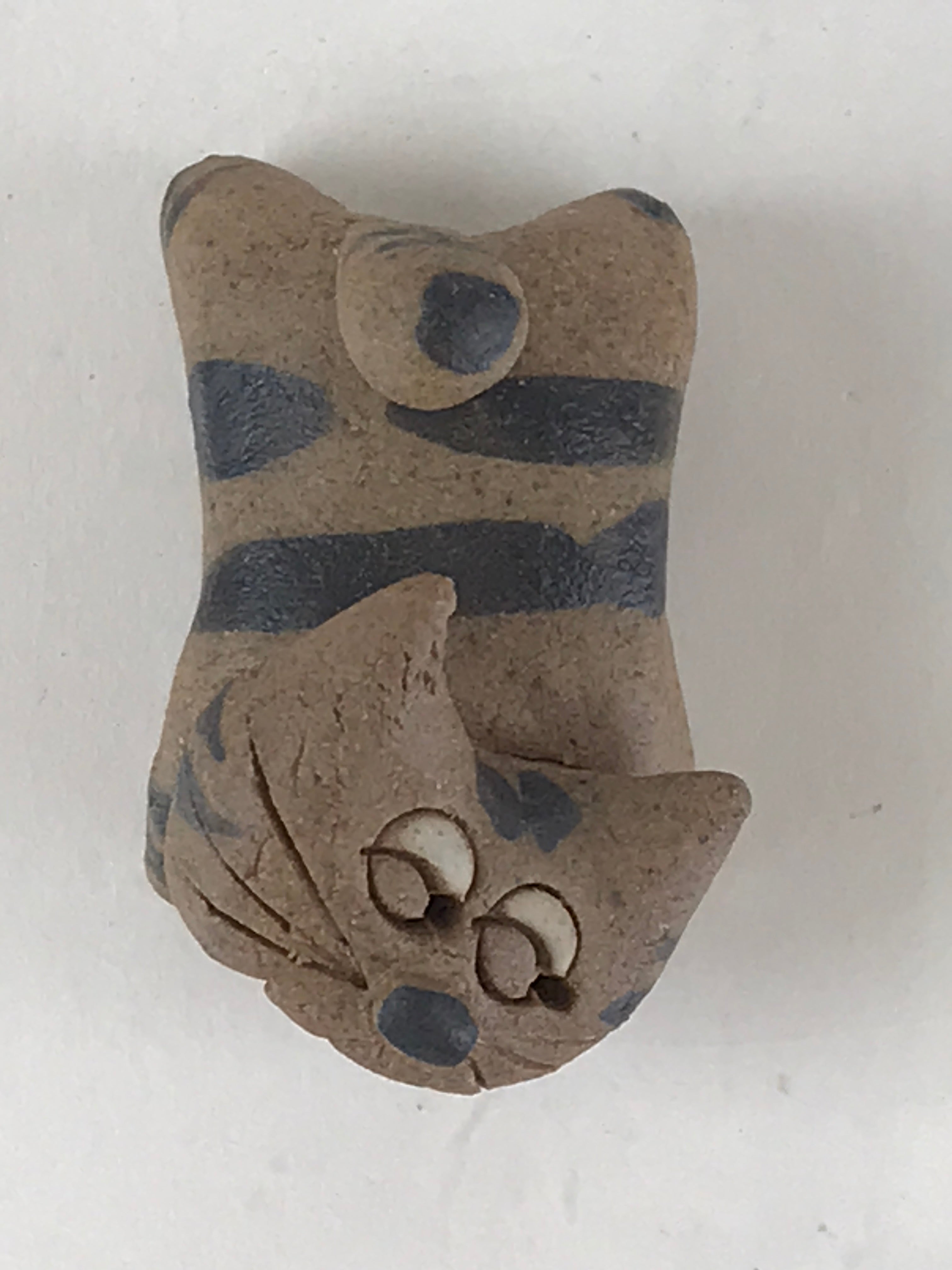 Japanese Ceramic Doll Cat Figurine Vtg Small Ornament Okimono KF585