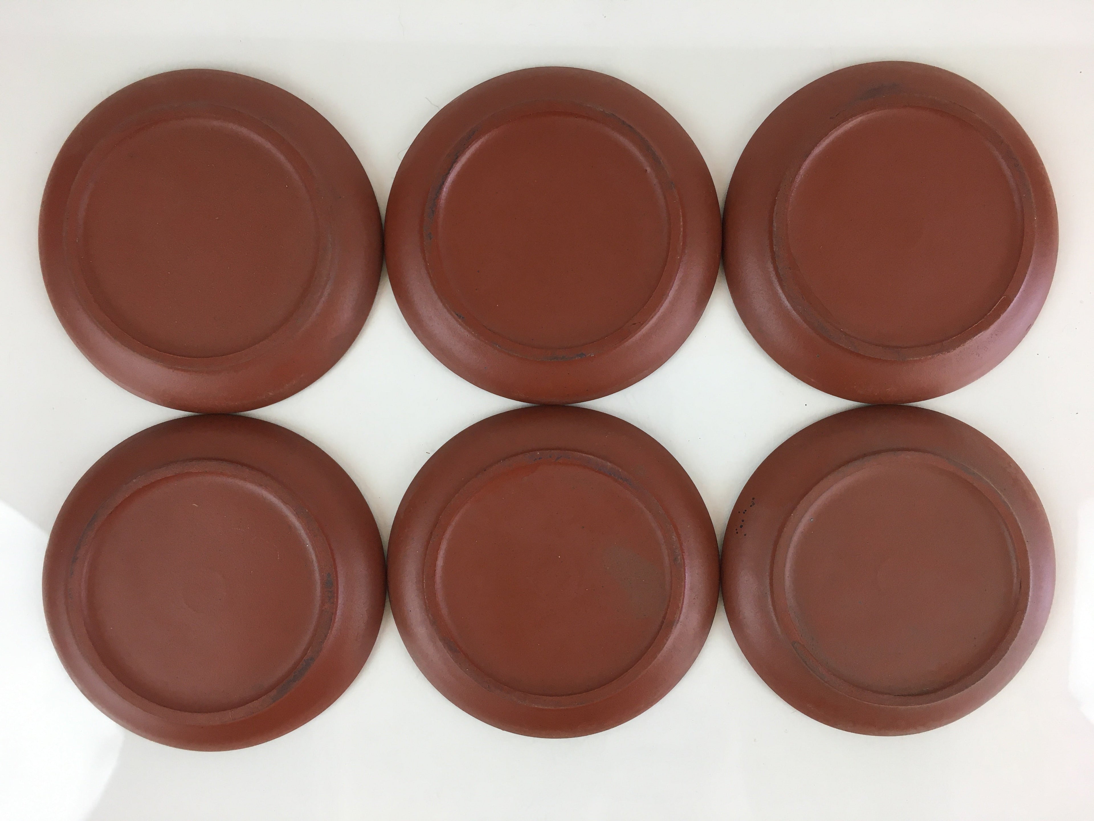 Japanese Ceramic Drink Coaster Saucer 6pc Set Vtg Chataku Tokoname Ware PY133