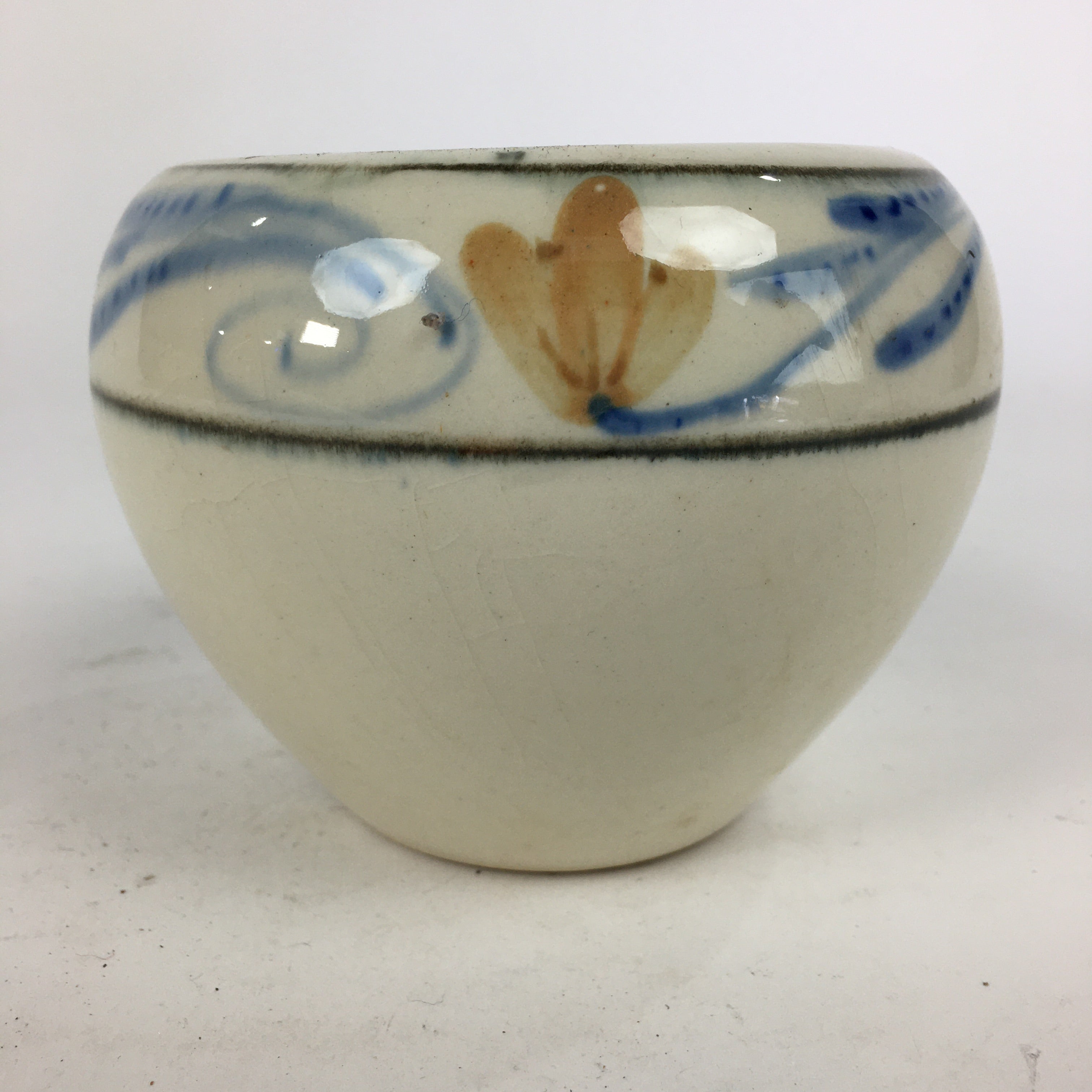 ceramic plant pot covers Japanese Ceramic Flower Pot Cover Vtg Pottery House Plant Round Shape