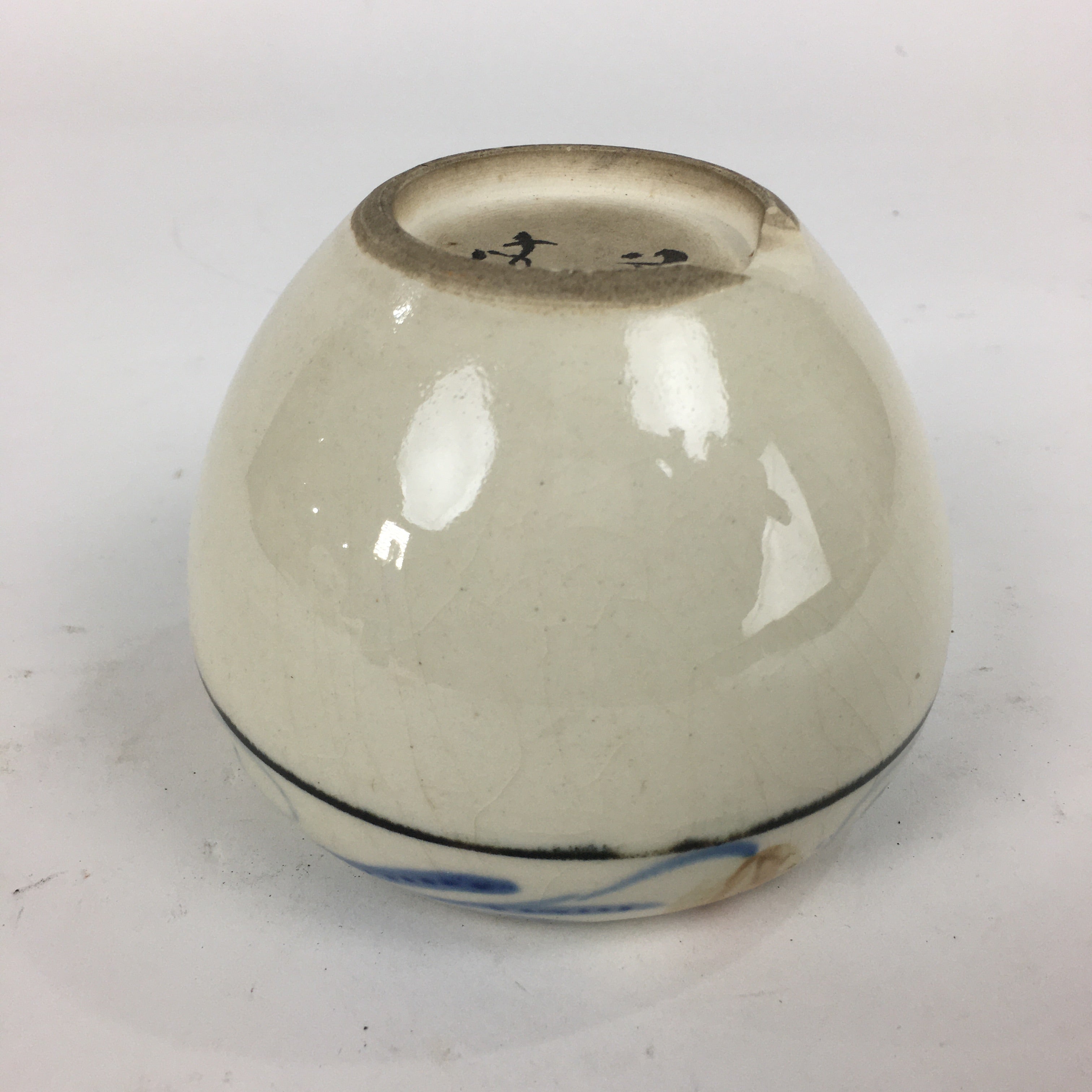 Japanese Ceramic Flower Pot Cover Vtg Pottery House Plant Round Shape PP882