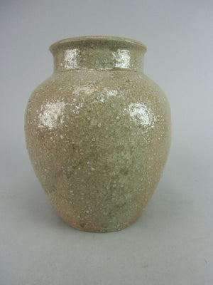 Japanese Ceramic Flower Vase Kabin Ikebana Arrangement Beige Pottery FV567