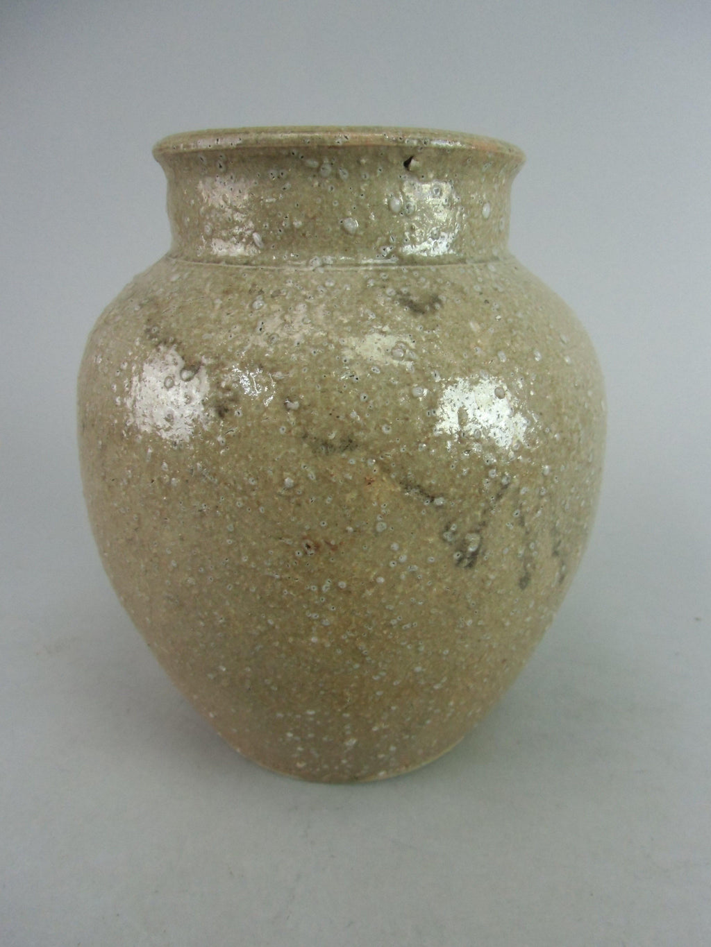 Japanese Ceramic Flower Vase Kabin Ikebana Arrangement Beige Pottery FV567