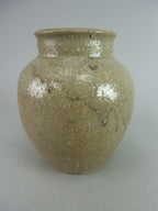 Japanese Ceramic Flower Vase Kabin Ikebana Arrangement Beige Pottery FV567