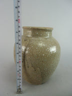 Japanese Ceramic Flower Vase Kabin Ikebana Arrangement Beige Pottery FV567