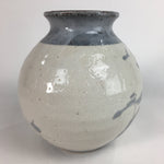 Japanese Ceramic Flower Vase Kabin Mino ware Vtg Pottery White Ikebana FV921