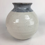 Japanese Ceramic Flower Vase Kabin Mino ware Vtg Pottery White Ikebana FV921