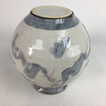 Japanese Ceramic Flower Vase Kabin Mino ware Vtg Pottery White Ikebana FV921