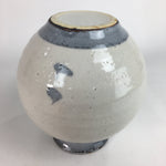 Japanese Ceramic Flower Vase Kabin Mino ware Vtg Pottery White Ikebana FV921