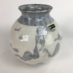 Japanese Ceramic Flower Vase Kabin Mino ware Vtg Pottery White Ikebana FV921