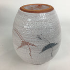 Japanese Ceramic Flower Vase Kabin Mino ware Vtg Pottery White Ikebana FV927
