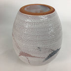Japanese Ceramic Flower Vase Kabin Mino ware Vtg Pottery White Ikebana FV927