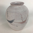 Japanese Ceramic Flower Vase Kabin Mino ware Vtg Pottery White Ikebana FV927