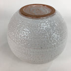 Japanese Ceramic Flower Vase Kabin Mino ware Vtg Pottery White Ikebana FV932