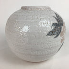Japanese Ceramic Flower Vase Kabin Mino ware Vtg Pottery White Ikebana FV932