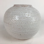 Japanese Ceramic Flower Vase Kabin Mino ware Vtg Pottery White Ikebana FV932