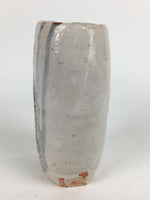 Japanese Ceramic Flower Vase Kabin Mino ware Vtg White Shino Ikebana FV947