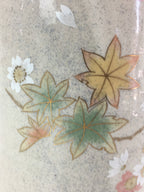 Japanese Ceramic Flower Vase Kabin Vtg Cherry blossoms Pottery Ikebana FK3