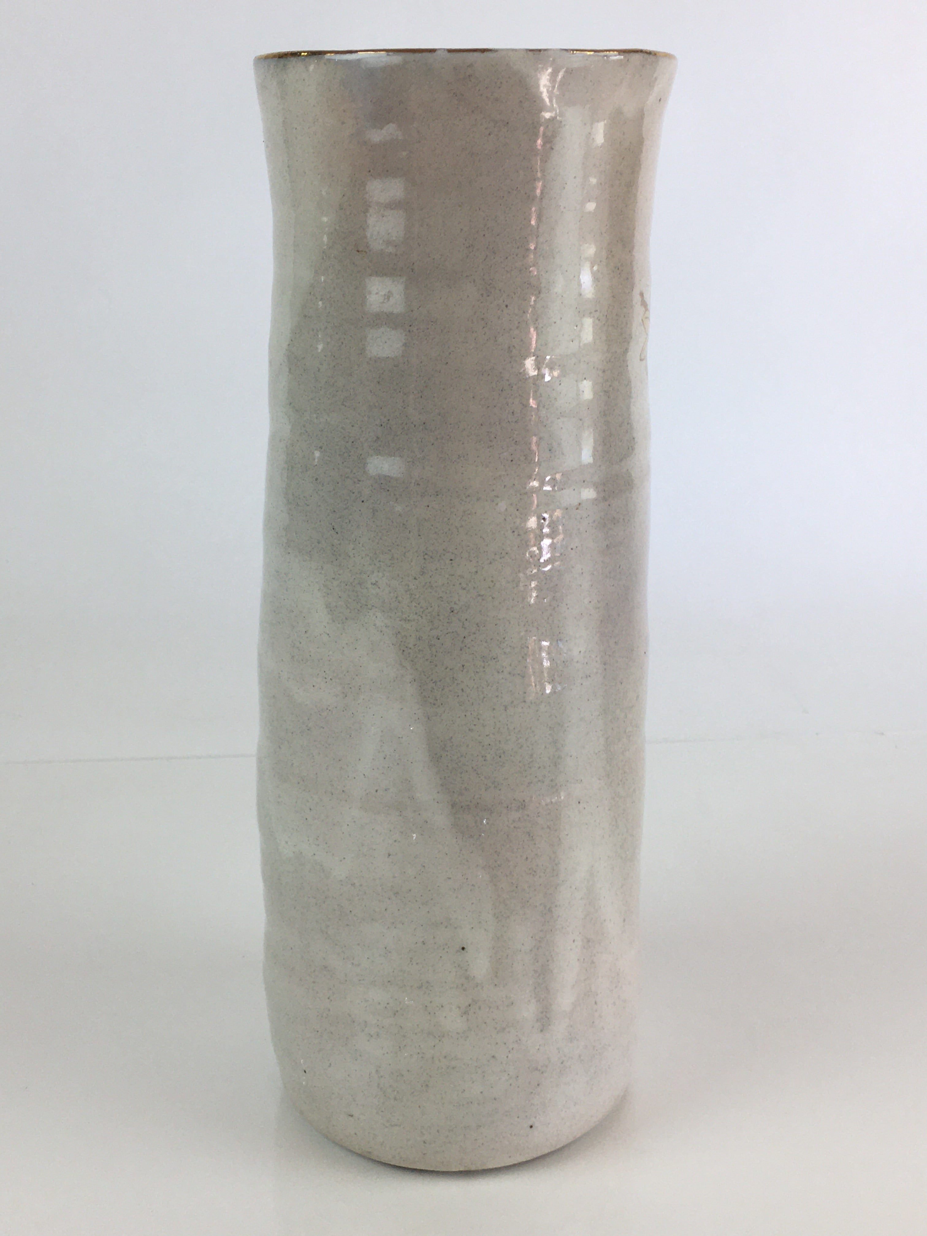 Japanese Ceramic Flower Vase Kabin Vtg Cherry blossoms Pottery Ikebana FK3