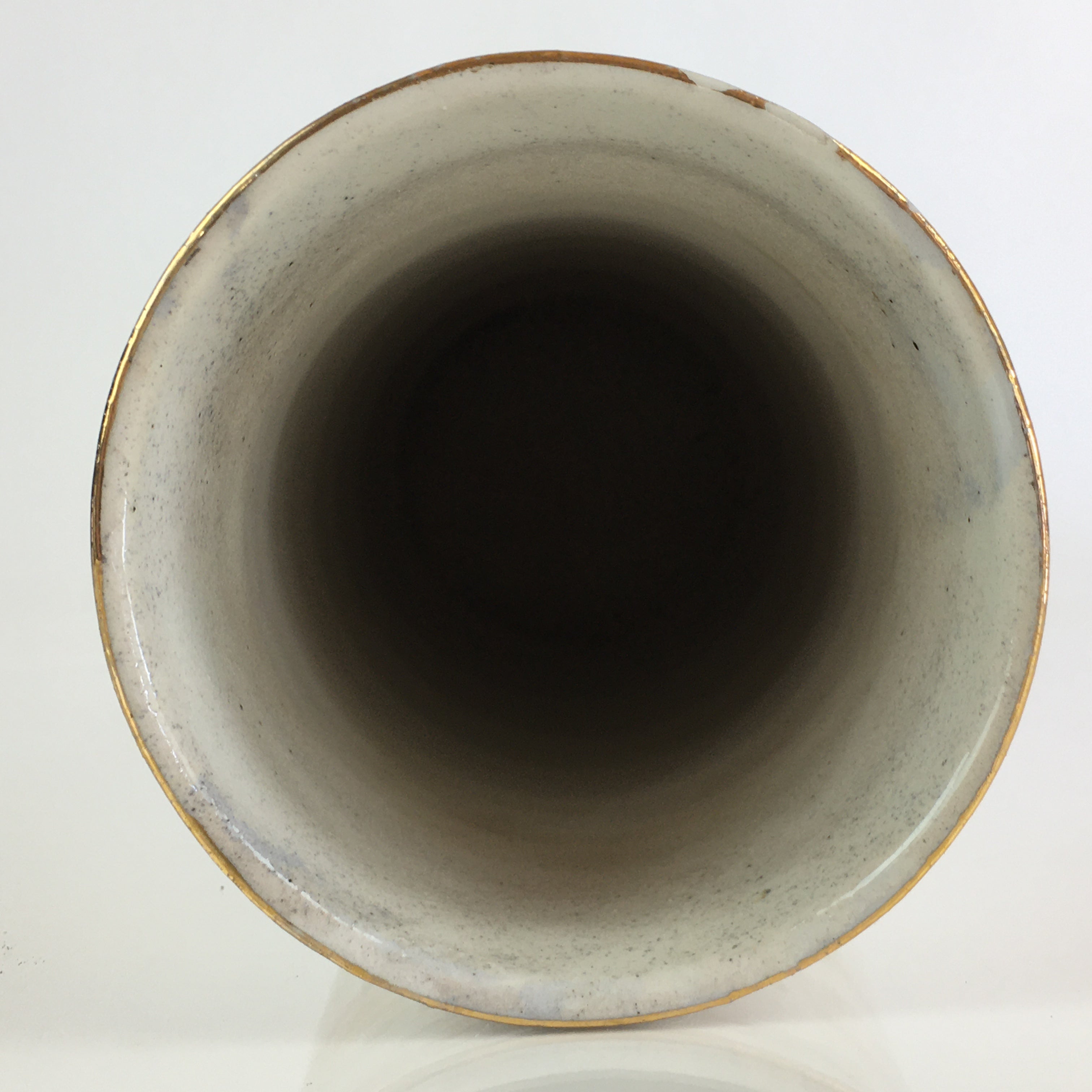 Japanese Ceramic Flower Vase Kabin Vtg Cherry blossoms Pottery Ikebana FK3