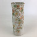 Japanese Ceramic Flower Vase Kabin Vtg Cherry blossoms Pottery Ikebana FK3