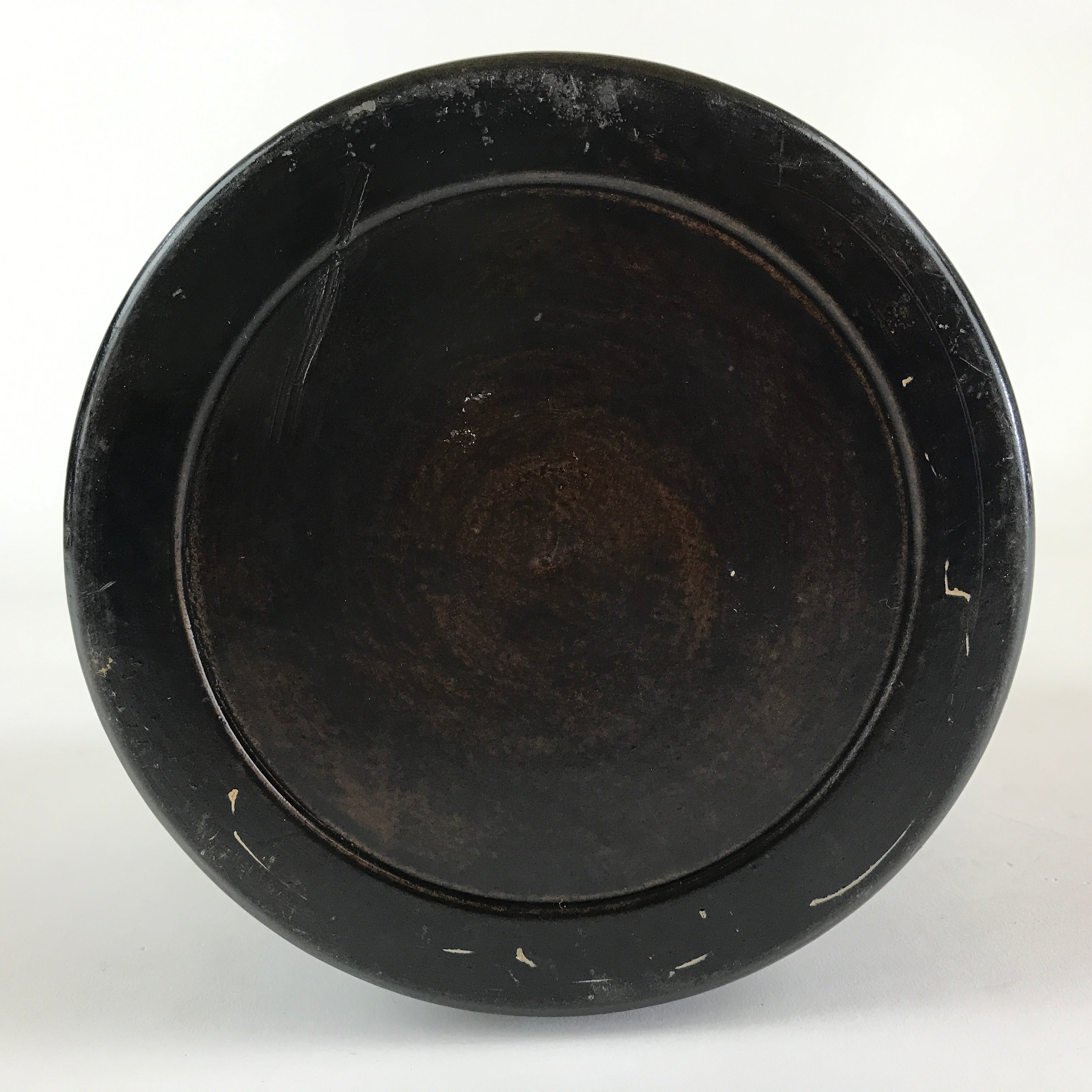 Japanese Ceramic Flower Vase Kabin Vtg Ikebana Flower Arrangement Black FK18