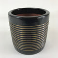 Japanese Ceramic Flower Vase Kabin Vtg Ikebana Flower Arrangement Black FK18