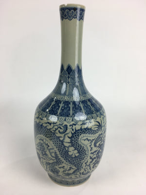 Japanese Ceramic Flower Vase Kabin Vtg Mino ware Gray Pottery Ikebana FV735