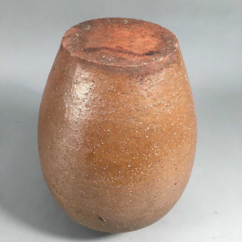Japanese Ceramic Flower Vase Kabin Vtg Pottery Brown Ikebana FV890