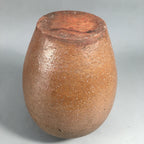 Japanese Ceramic Flower Vase Kabin Vtg Pottery Brown Ikebana FV890