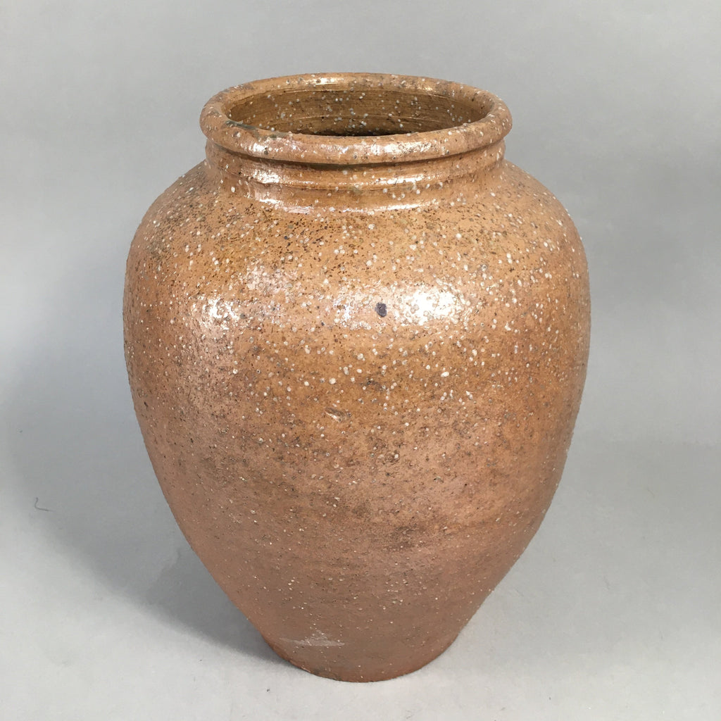 Japanese Ceramic Flower Vase Kabin Vtg Pottery Brown Ikebana FV890