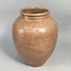 Japanese Ceramic Flower Vase Kabin Vtg Pottery Brown Ikebana FV890