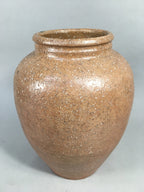 Japanese Ceramic Flower Vase Kabin Vtg Pottery Brown Ikebana FV890
