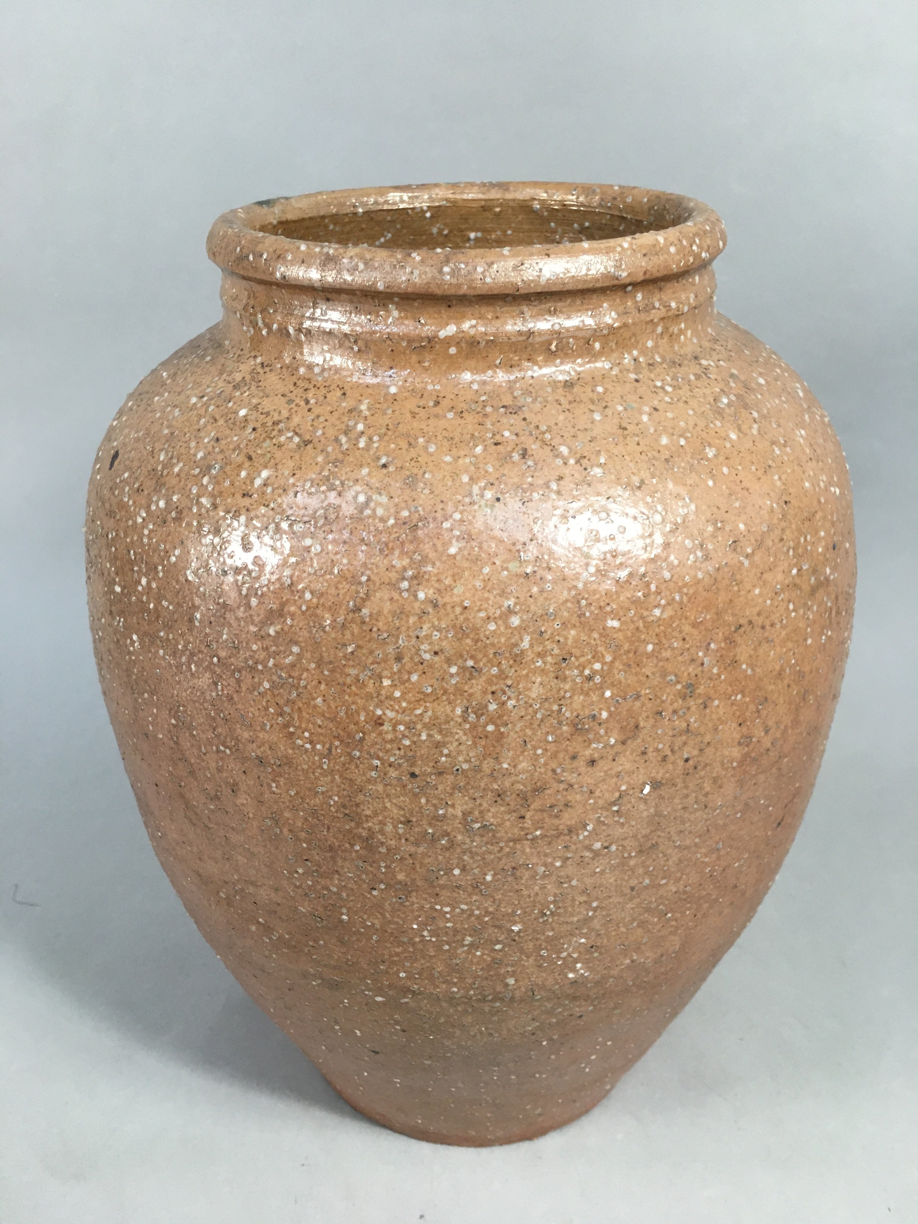 Japanese Ceramic Flower Vase Kabin Vtg Pottery Brown Ikebana FV890