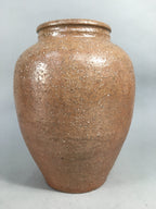 Japanese Ceramic Flower Vase Kabin Vtg Pottery Brown Ikebana FV890