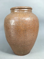 Japanese Ceramic Flower Vase Kabin Vtg Pottery Brown Ikebana FV890