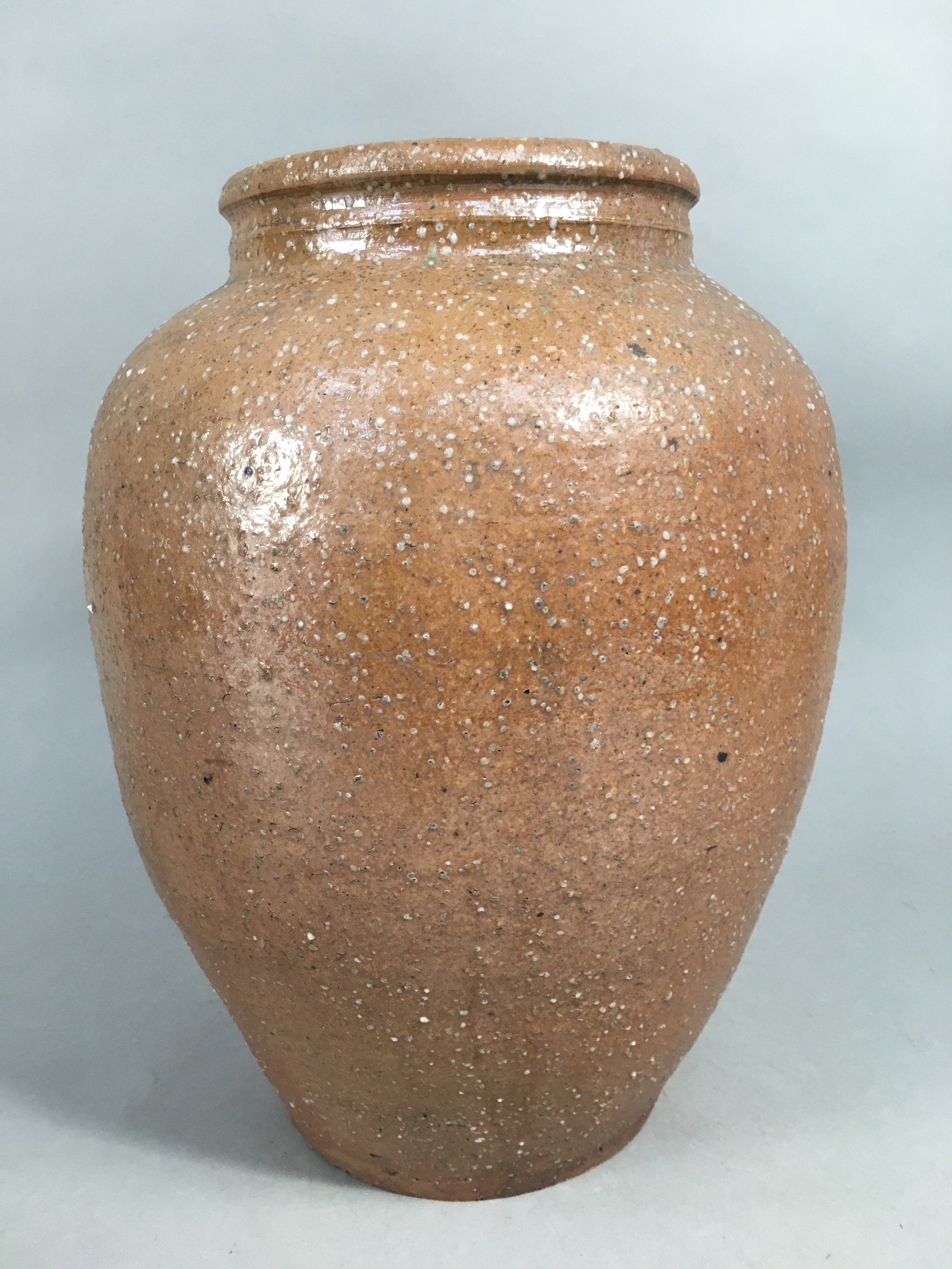 Japanese Ceramic Flower Vase Kabin Vtg Pottery Brown Ikebana FV890