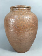 Japanese Ceramic Flower Vase Kabin Vtg Pottery Brown Ikebana FV890