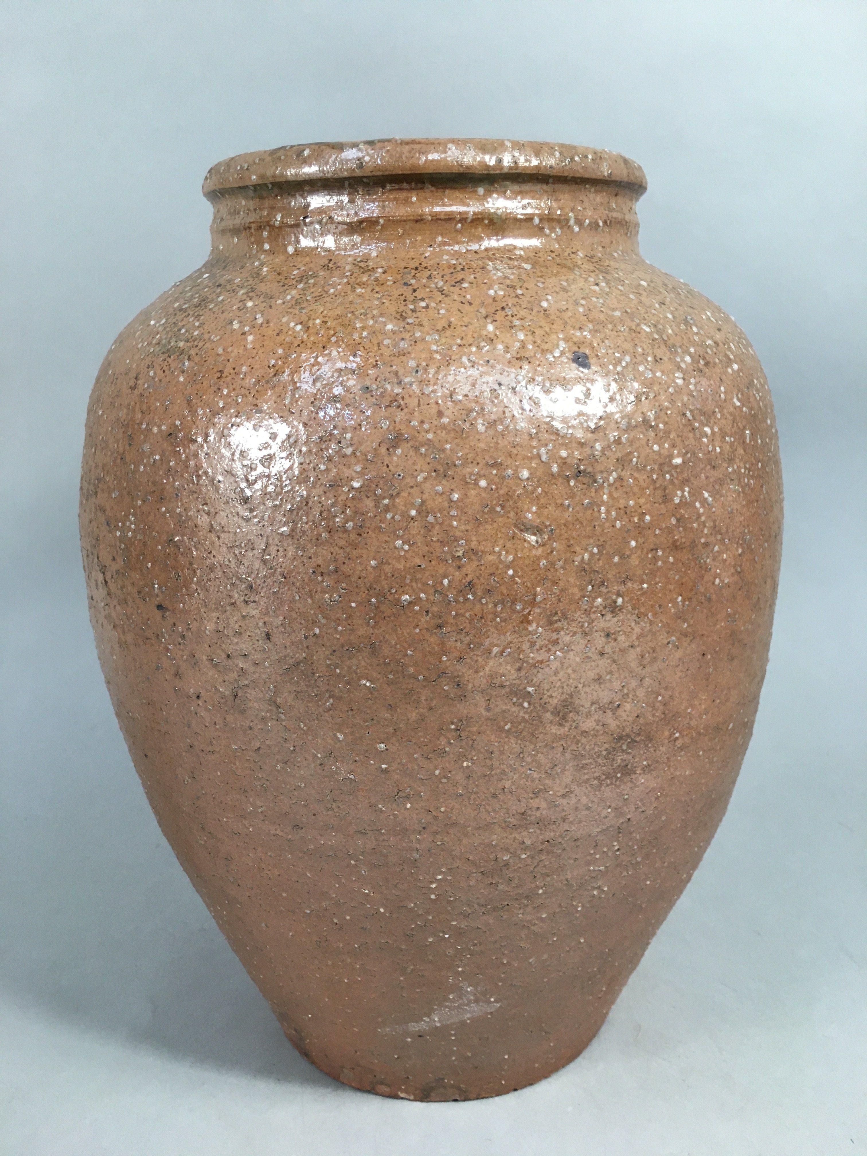 Japanese Ceramic Flower Vase Kabin Vtg Pottery Brown Ikebana FV890
