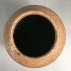Japanese Ceramic Flower Vase Kabin Vtg Pottery Brown Ikebana FV890